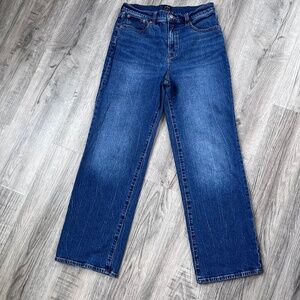 J. Crew Full Length Wide Leg Jeans Womens 29 Blue Denim Cotton Straight Preppy